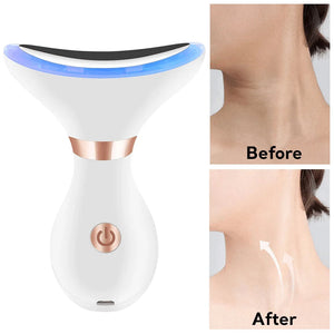 V Face Neck Lifting Massager EMS Beauty Device Heating Neck Facial LED Photon Skin Rejuvenation Reduce Double Chin Anti Wrinkle