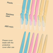 Load image into Gallery viewer, 50Pcs Eyebrow Trimmer Blade Shaping Knife Eye Brow Epilation Face Blades Hair Removal Scraper Shaver Woman Makeup Tools
