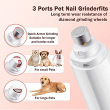 Load image into Gallery viewer, Dog Nail Drill 2-Speed Electric Rechargeable Pet Nail Trimmer Painless Paws Grooming Smoothing for Small Medium Large Dogs Cat

