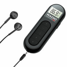 Load image into Gallery viewer, Mini Portable Pocket FM Radio 76-108MHZ Radio Receiver with Backlight LCD Display Wired 3.5mm Headphones Support Type-c Charging
