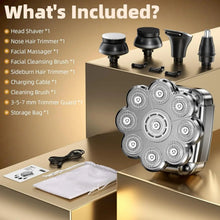 Load image into Gallery viewer, 9D Head Shavers for Bald Men 5 in 1 Detachable Head Shaver with LED Display IPX7 Waterproof Wet Dry Rechargeable Electric Shaver
