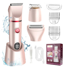 Load image into Gallery viewer, 3 in 1 Electric Bikini Trimmer Shaver for Women Pubic Hair Razors Shaver,Bikini Trimmer Removal Set for Body Face Lip Underarm

