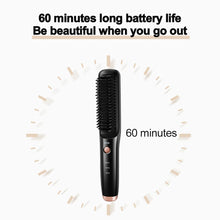 Load image into Gallery viewer, Wireless Hair Straightening Brush USB Charging Hot Comb Iron 3 Temperature Settings Electric Anti-ironing Comb

