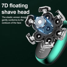 Load image into Gallery viewer, 6 in 1 7D Floating Cutter Beard Electric Head Shaver for Bald Men USB Wireless Charging Trimmer Clipper
