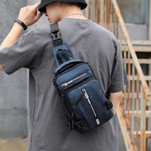 Load image into Gallery viewer, Men Sling Backpack Cross body Shoulder Chest Bag with USB Charging Port Travel Waterproof Nylon Male Multipurpose Messenger Bags
