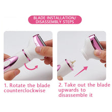 Load image into Gallery viewer, 4 in1 Electric Lady Shaver Razors for Shaving Set Painless Hair Face Eyebrow Legs Underarm Portable Bikini Trimmer Wet Dry Women
