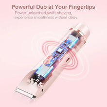 Load image into Gallery viewer, Double-head Electric Shaver Portable Electric Shaver for Women Rechargeable Ipx7 Waterproof Razor Trimmer for Face Body Bikini
