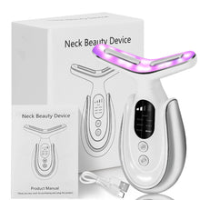Load image into Gallery viewer, Rechargeable Face and Neck Massager with 7 Colours LED and Heat Mode, Neck and Facial Skin Massage Care Tool
