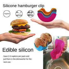 Load image into Gallery viewer, Adjustable 4Pcs Silicond Retractable Burger Fixed Box Hamburger Holder For 4 Inch Burger Buddy Reusable Clip Rack
