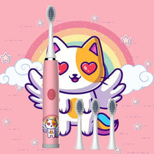 Load image into Gallery viewer, Kids Sonic Electric Toothbrush Colorful Cartoon For Kids Ultrasonic Soft Fur Automatic Waterproof With Replacement Heads

