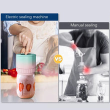 Load image into Gallery viewer, Electric Mason Jar Vacuum Sealer Kit Cordless Automatic Jar Sealer Kit with Mason Jar Lids  for Food Storage and Fermentation
