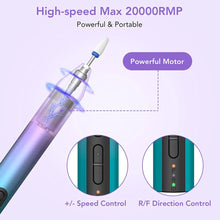 Load image into Gallery viewer, Cordless Electric Nail Drill Machine for Acrylic Nails Gel Polish Remove Manicure Pedicure Nail File Tools Salon Nail Equipment
