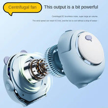 Load image into Gallery viewer, Small Fan Cute Rechargeable Electric Fan Hanging Neck Mute Summer Gifts Mini Neck Fans Cartoon Personal Fans Home Appliance
