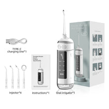 Load image into Gallery viewer, Portable Pull-out Oral Irrigator Dental Water Jet 6 Mode Water Flosser for Teeth Rechargeable 180ML Water Tank Waterproof 4 Tips
