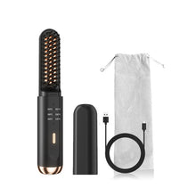 Load image into Gallery viewer, Multifunctional Cordless Hair Straightener Brush Fast Heated Straightener Brush (Black)
