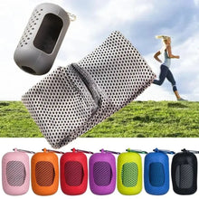 Load image into Gallery viewer, Mini Quick Dry Fitness Cool Towel With Towel Silicond Bag Microfiber Sports Quick Dry Cool Towel Portable Quick Drying Towel
