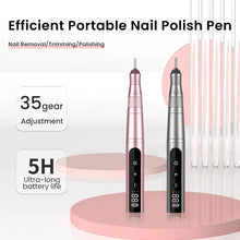 Load image into Gallery viewer, 35000RPM Nail Drill Professional Rechargeable Cordless Electric File Portable LED Screen Kit
