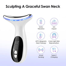 Load image into Gallery viewer, Electric Neck Beauty Device Firming and Lifting Lighten Neck Lines Sonic Vibration Warm Neck Massager Facial Rejuvenation
