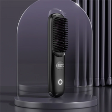 Load image into Gallery viewer, Cordless Heated Hot Brush 3 Temp Settings 160-200°C Heat Brush LCD Display Electric Hot Comb For Smooth
