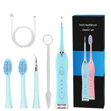Load image into Gallery viewer, 4 Modes Electric Toothbrush Sonic Dental Scaler USB Rechargable for Adults Waterproof Dental Calculus Remover +Tooth Brush Heads
