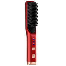 Load image into Gallery viewer, Portable Hair Straightener Curling Wireless Ion Comb USB Charge Straight Hair Brush Multifunction Straight Hair Comb women mini
