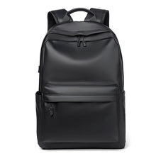 Load image into Gallery viewer, Backpack For Men PU Leather High Quality Business Travel Bag Solid Color Rucksack Unisex Simple Bagpack Holds 15.6 Inches Laptop
