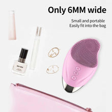 Load image into Gallery viewer, Vibration Electric Facial Cleansing Brush Silicond Face Clean Brush Sonic Washing Facial Cleanser Heated Massager
