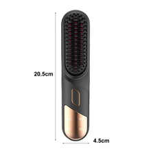 Load image into Gallery viewer, Hair Straightener Brush 4 Temperatures Fast Heating USB Rechargeable Negative Ions Brush Electric Fluffy Curly Hair Styling Comb
