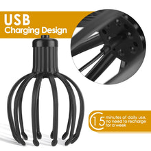 Load image into Gallery viewer, Electric Octopus 12 Claws Scalp Massager Hands Free 3 Modes Head Scratcher Relief Hair Stimulation Rechargeable Stress Relief
