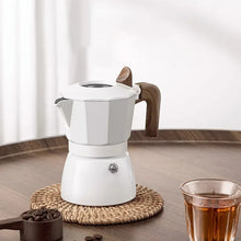 Load image into Gallery viewer, Espresso Maker Dual Valve Moka Pot Vintage Wooden Handle150ML Coffee Maker Ceramic Spray Layer Cafe Pot Kitchen Cafe Accessories
