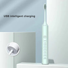 Load image into Gallery viewer, Ultrasonic Sonic Electric Toothbrush Rechargeable for Adults 6Mode Automatic Tooth Brush Teeth Whitening with 4 Replacement Head
