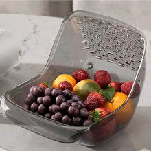 Load image into Gallery viewer, Transparent Fruit Vegetables Draining Bowl Thickened Food-grade Vegetable Washing Drain Basket Streamlined Design
