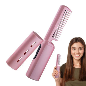 Curly Hair Straightener Iron Comb Cordless USB Charging Mini Hair Styling Curler with Three Gear Control Hair Styling Irons