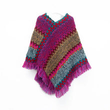 Load image into Gallery viewer, Patchwork Shawl Knitted Striped Print Cardigans Women Poncho Autumn Winter Clothing Sleeveless Sweater Cape Coats

