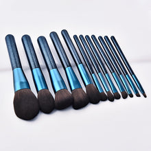 Load image into Gallery viewer, 12pcs Blue Makeup Brushes Set Blush Eye Shadow Brush Nano Nylon Wool High End Professional Beauty Cosmetic Kit
