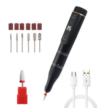 Load image into Gallery viewer, 35000RPM Rechargeable Nail Drill Machine Electric Nail File Portable Nail Polisher with 6 Bits and LED Display New Design
