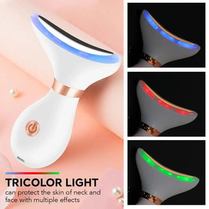 V Face Neck Lifting Massager EMS Beauty Device Heating Neck Facial LED Photon Skin Rejuvenation Reduce Double Chin Anti Wrinkle