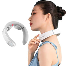 Load image into Gallery viewer, Neck Hot Compress Pulse Massager-5 Massage Modes 2 Massage Heads 16 Intensities Deep Kneading and Charging Portable
