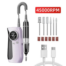 Load image into Gallery viewer, 45000RPM Nail Drill Electric Nail Sander With HD LCD Display Rechargeable Manicure Machine Electric Nail File For All Gel
