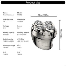 Load image into Gallery viewer, New Portable Electric Shaver with 5 Floating Heads Beard Shaving Device Rechargeable Electric Beard Trimmer ABS Texture
