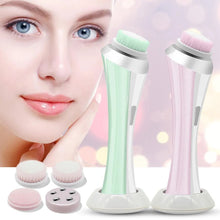 Load image into Gallery viewer, 4 in 1 Electric Facial Cleanser Wash Face Cleaning Machine Skin Pore Cleaner Body Cleansing Massage Mini Beauty Massager Brush
