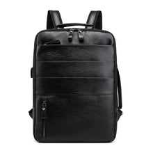 Load image into Gallery viewer, Business Backpacks For Men Waterproof PU Leather Laptop Bag Large Capacity USB Charging Rucksack Male Fashion Bagpack
