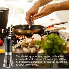 Load image into Gallery viewer, Electric Salt Pepper Grinder Refillable Adjustable Coarseness Pepper Mill Automatic LED Light Easy Working kitchen Accessories
