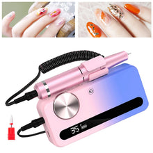 Load image into Gallery viewer, 2 In 1 Electric Nail Drill Portable Rechargeable Professional Wireless Electronic Nail File file Gradient
