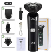 Load image into Gallery viewer, 3D 4 in 1 Electric Shaver For Men Multi-Function Electric Shaver Razor USB Car Rechargeable Whole Body Washable Shavers
