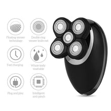 Load image into Gallery viewer, USB Men's Shaver 5 blade Floating Shaving Bald trimmer 4 in 1 Rechargeable Electric Shaver Hair Cutter Barber Machine
