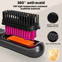 Load image into Gallery viewer, Straight hair comb Wireless Hair Straightener Brush with 5 Temp Setting Anti-Scald Hot Brush Heated Styling Comb Fast Heating
