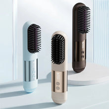 Load image into Gallery viewer, Cordless Hair Straightener Brush for Travel USB Rechargeable Portable Straightening Comb with 3 Temperature Settings
