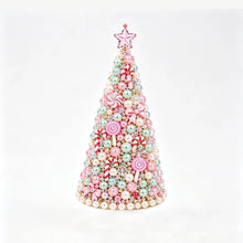 Load image into Gallery viewer, DIY Beaded Christmas Tree Craft Kit Crystal Bead Mini Tree with Angel Topper, Handmade Holiday Tabletop Decor for Home Christmas
