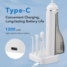 Load image into Gallery viewer, Dental Oral Irrigator Water Flosser Thread Teeth Pick Mouth Washing Machine Electric Toothbrush 3 in1 Type-C Charging 200ml Tank
